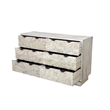 Carved and Handcrafted Solid Wood Dresser with 6 Drawers in Gray