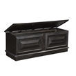 Carved Solid Wood Ottoman with Lift Top Storage in Dark Brown
