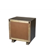 Modern Carved Solid Wood Nightstand with 2 Drawers in Dark Brown