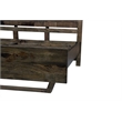 King Size Panel Bed Handcrafted from Solid Wood in Dark Brown