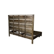 King Size Panel Bed Handcrafted from Solid Wood in Dark Brown