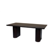 Rectangular Solid Wood Dining Table on Double Pedestal Base in Dark Brown