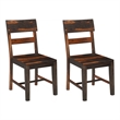 Warren Set of 2 Dark Brown Solid Wood Dining Chairs with Ladder Back