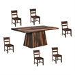 Warren Dark Brown Solid Wood 7-Piece Dining Set with Live Edge Table and Chairs