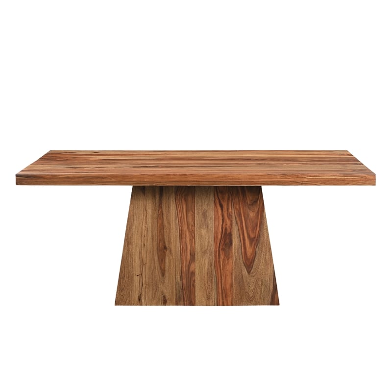 Warren Brown Solid Wood 7-Piece Dining Set with Live Edge Table and Chairs