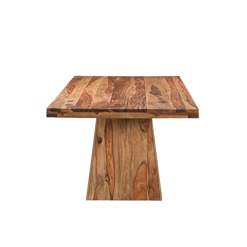 Warren Brown Solid Wood 7-Piece Dining Set with Live Edge Table and Chairs