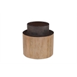 2-Piece Solid Wood Living Room Set Round Coffee and End Tables Brown