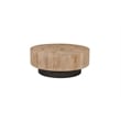 2-Piece Solid Wood Living Room Set Round Coffee and End Tables Brown