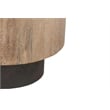 2-Piece Solid Wood Living Room Set Round Coffee and End Tables Brown