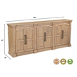 Solid Wood Sideboard with 6 Arched Doors Natural Brown Finish Storage Cabinet