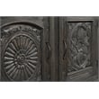 Carved Mango Wood Sideboard with 3 Drawers & Doors Weathered Black