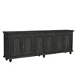 Handcrafted Solid Wood Sideboard with Floral Carvings and Six Doors
