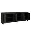Handcrafted Solid Wood Sideboard with Floral Carvings and Six Doors