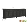 Handcrafted Solid Wood Sideboard with Floral Carvings and Six Doors