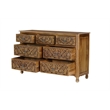 Solid Mango Wood 7-Drawer Dresser 57 Inch Wide Brown Fully Assembled