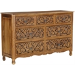 Solid Mango Wood 7-Drawer Dresser 57 Inch Wide Brown Fully Assembled