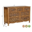 Solid Mango Wood 7-Drawer Dresser 57 Inch Wide Brown Fully Assembled