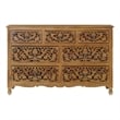 Solid Mango Wood 7-Drawer Dresser 57 Inch Wide Brown Fully Assembled