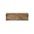 Solid Mango Wood Storage Ottoman with Carved Floral Front and Lift-Top