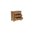 Solid Wood 3-Drawer Carved Nightstand with Brass Ring Pulls Weathered Finish