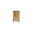 Solid Wood 3-Drawer Carved Nightstand with Brass Ring Pulls Weathered Finish