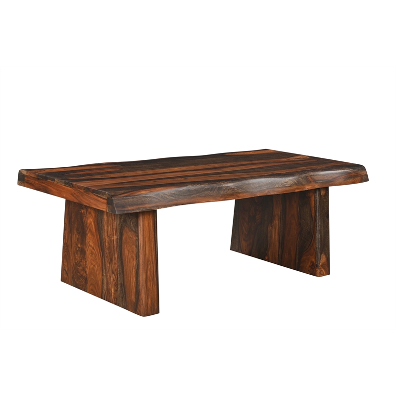 Darcy Brown Solid Wood 3-Piece Live Edge Living Room Table Set