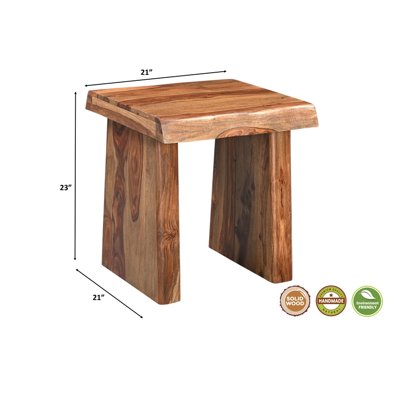 Darcy Brown Solid Wood 3-Piece Live Edge Living Room Table Set