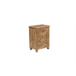 Monte Brown Solid Wood Nightstand with Drawer and Cabinet Fully Assembled