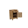 Monte Brown Solid Wood Nightstand with Drawer and Cabinet Fully Assembled