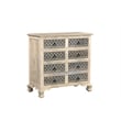 Bailey White and Black Solid Wood 8 Drawer Storage Chest with Carved Drawers