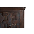 Dark Brown Carved Lattice 2-Door Solid Wood Sideboard Storage Cabinet