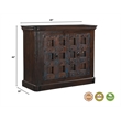 Dark Brown Carved Lattice 2-Door Solid Wood Sideboard Storage Cabinet