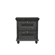 Bailey Black Solid Wood 2 Drawer Nightstand with Floral Drawer Fronts