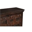 Dark Brown Carved Lattice 2-Door Solid Wood Sideboard Storage Cabinet
