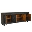 Monte Black Solid Wood Carved Sideboard Cabinet with Floral Details