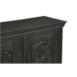 Monte Black Solid Wood Carved Sideboard Cabinet with Floral Details