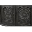 Monte Black Solid Wood Carved Sideboard Cabinet with Floral Details