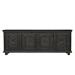 Monte Black Solid Wood Carved Sideboard Cabinet with Floral Details