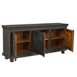 Monte Black Solid Wood Carved Sideboard Cabinet with Floral Details