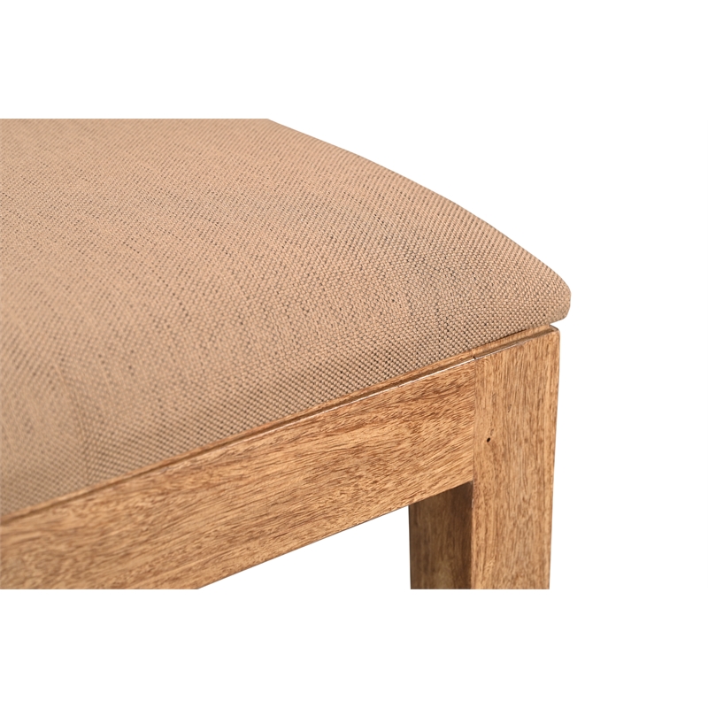 Darcy Brown Live Edge Upholstered Solid Wood Sheesham 8-Piece Dining Set