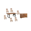 Darcy Brown Live Edge Upholstered Solid Wood Sheesham 8-Piece Dining Set
