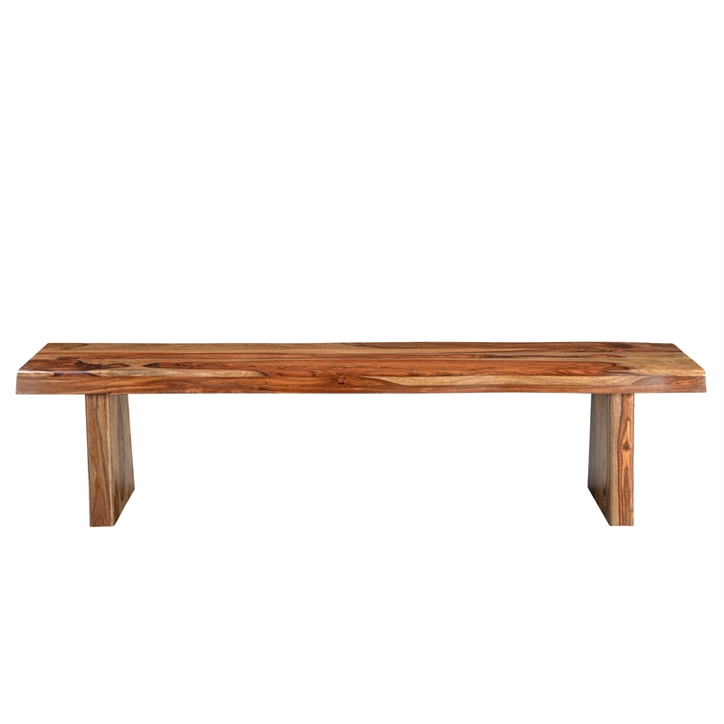 Darcy Brown Live Edge Upholstered Solid Wood Sheesham 6-Piece Dining Set