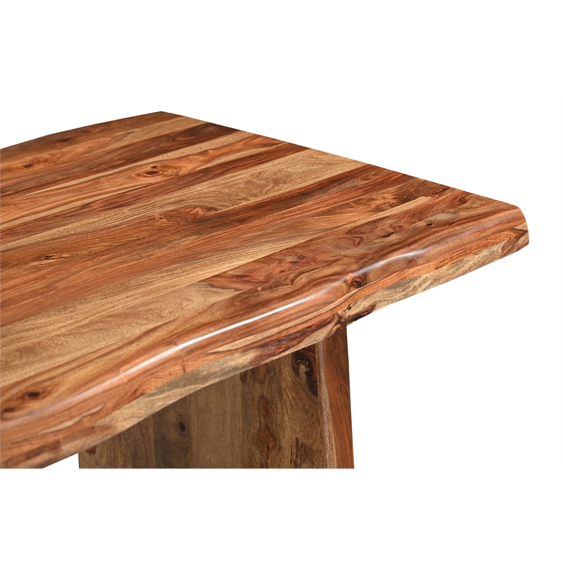 Darcy Brown Live Edge Upholstered Solid Wood Sheesham 6-Piece Dining Set