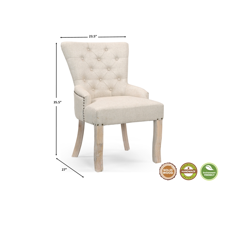 Milton White Floral Carved and Upholstered Solid Wood Mango 7-Piece Dining Set