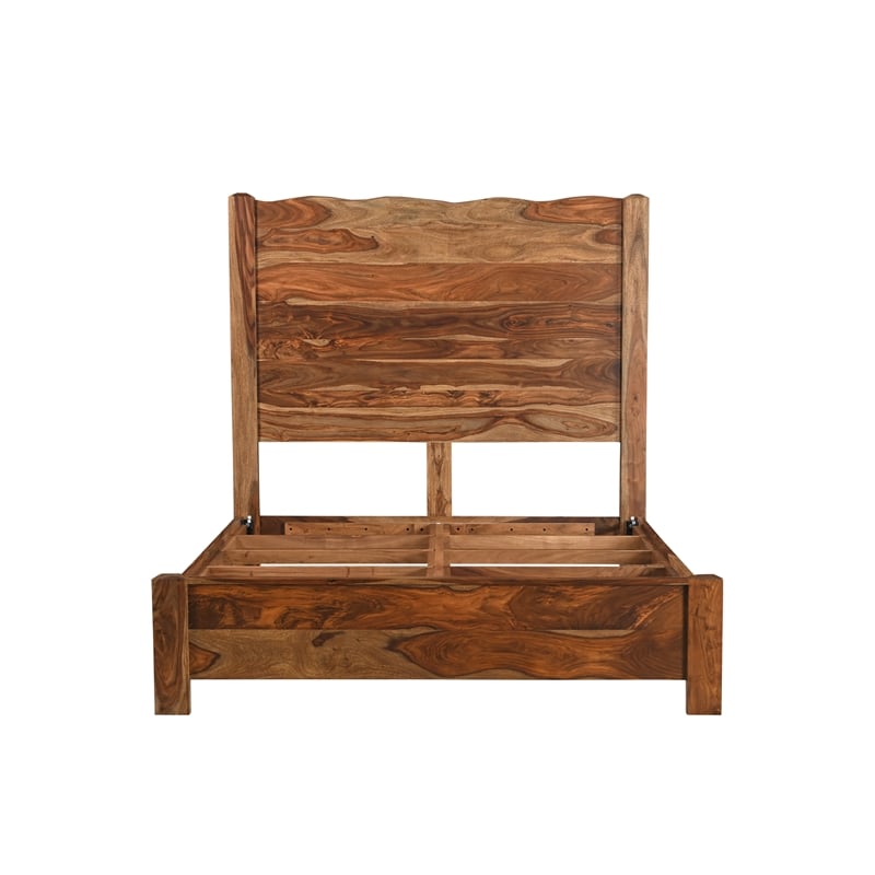 Darcy Brown Live Edge Solid Wood Sheesham 5-Piece Queen Bedroom Set