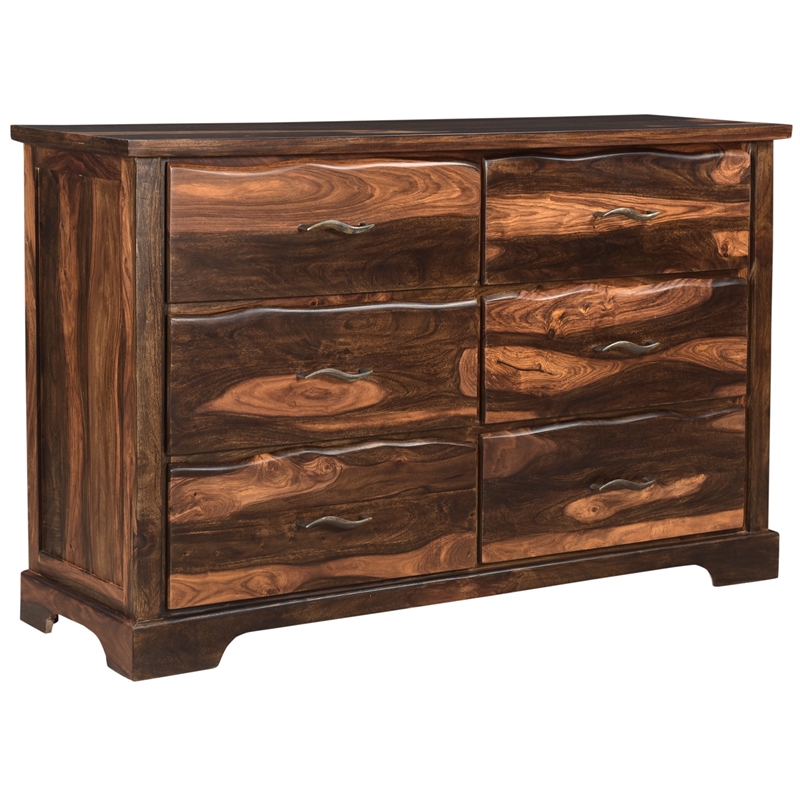 Darcy Brown Live Edge Solid Wood Sheesham 5-Piece King Bedroom Set