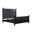 Monte Black Floral Carved Solid Wood Mango 5-Piece King Bedroom Set