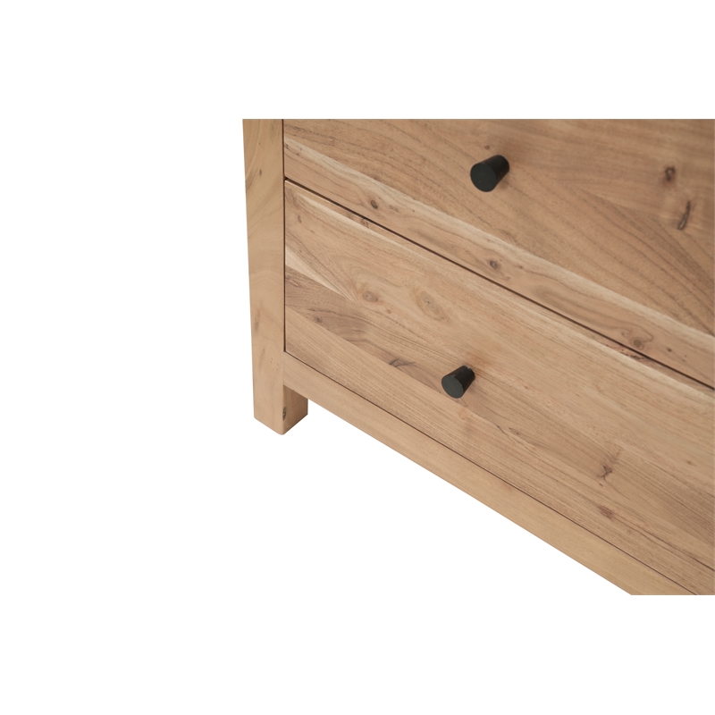 Belmont Brown Solid Wood 5-drawer Chest with Tree Slice Design