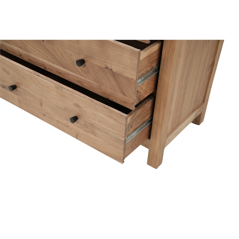 Belmont Brown Solid Wood 5-drawer Chest with Tree Slice Design