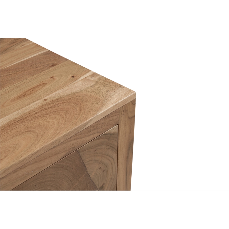 Belmont Brown Solid Wood 1-drawer 1-door Nightstand with Tree Slice Design